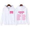 Oasis Live Tour Aesthetics Графическое худи на молнии с длинным рукавом, свободное, повседневное, с капюшоном, оверсайз, хип-хоп, куртка на молнии