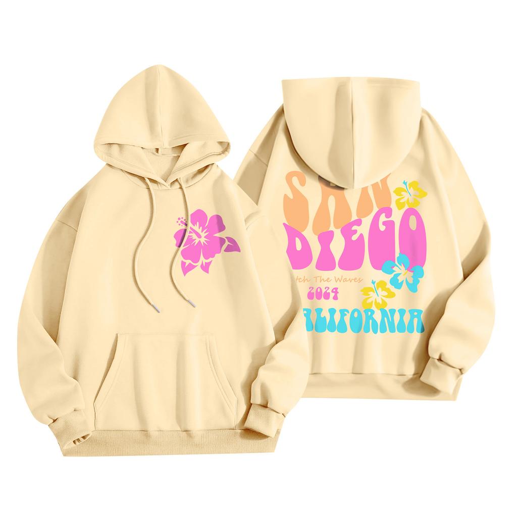 Толстовки для девочек-подростков с длинным рукавом и принтом букв, повседневные графические толстовки с капюшоном, пуловер с завязками, симпатичная толстовка большого размера