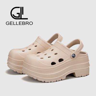 Весна и лето новые простые и модные однотонные туфли на высоком каблуке на платформе с отверстиями женская пляжная крутая обувь тапочки для увеличения роста