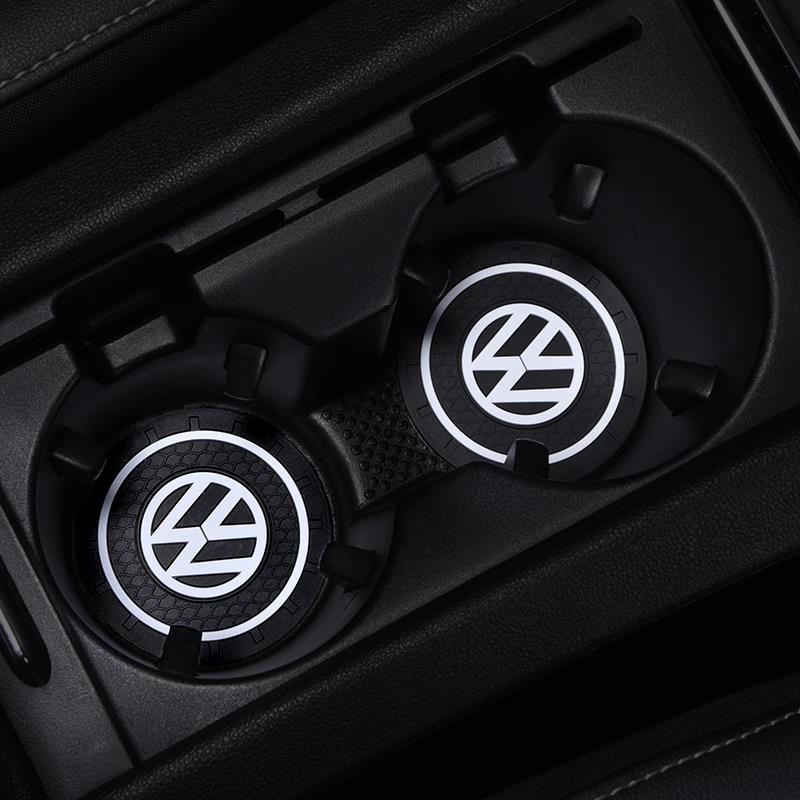 For VW Silicone Anti-slip Car Cup Holder Mat Water Bottle Pad For VW Golf Polo Passat GTI CC Tiguan T-ROC Interior Mouldings KXL-E92 zs2