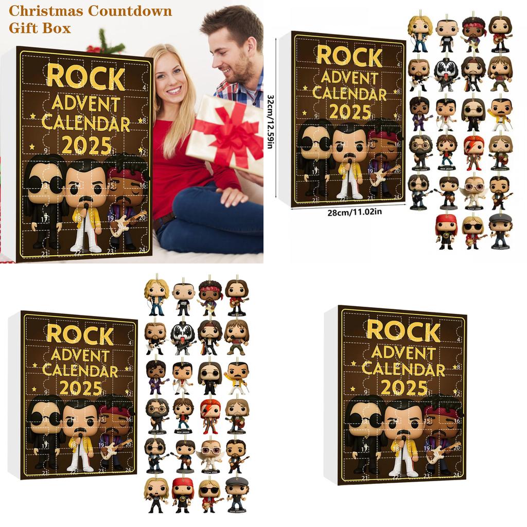 Рождественская серия «Слепой ящик» с акриловыми фигурками рок-группы для праздничного украшения елки