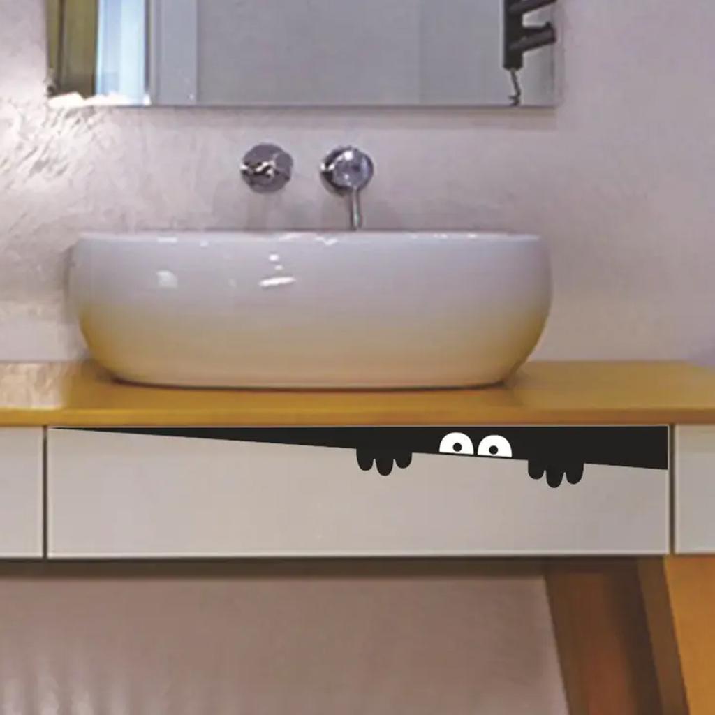 DIY забавный взгляд монстр сиденье для унитаза ванная комната стикер на стену автомобиля наклейка