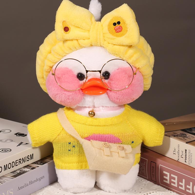 Мультфильм Kawaii 30 см белая утка утка с гиалуроновой кислотой плюшевая игрушка Ins очаровательная кукла желтая утка подарок на день рождения и Рождество