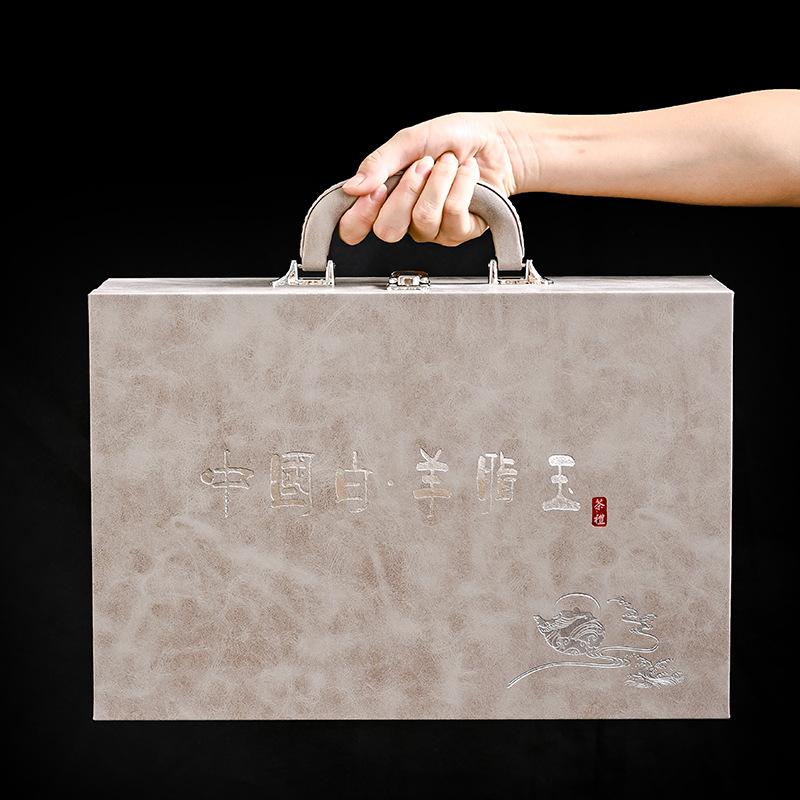 Дэхэ Белый фарфор Саловый нефрит Набор для чая Кунг-фу Ручная работа Керамика Золотая роспись Линия Открытие мероприятия Подарки