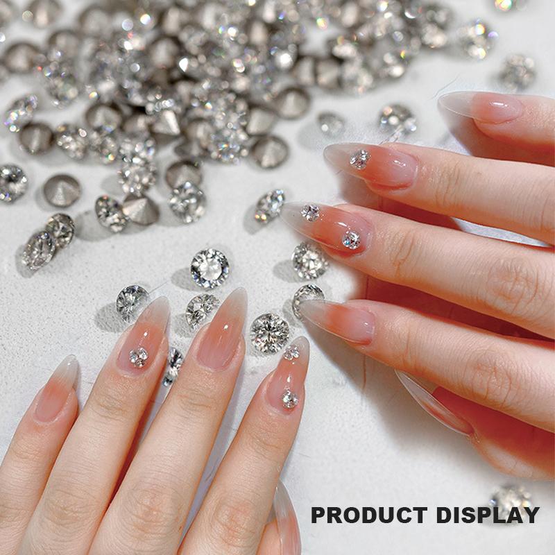 12gird Multisize New Box Nail Rhinestones 3d Crystal Ab Glass Diy Nail Art Decorations Set Diamond Gem 3d Glitter Nail Beauty