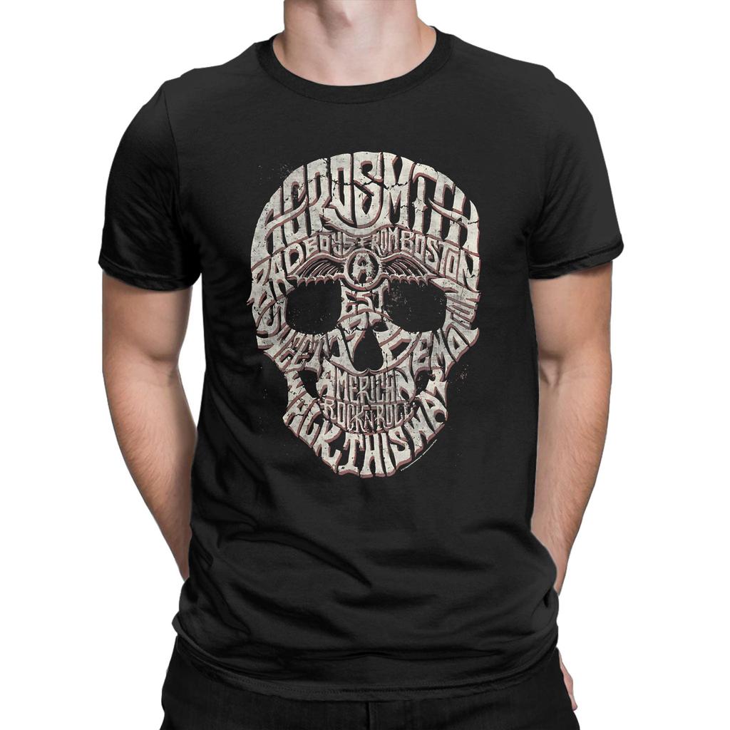 Forever Graphic 100% Cotton T-Shirt Aerosmith Tees Tops For Men