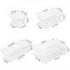 4pcs Large Capacity Clear Plastic Desk Drawer Organizer Box Storage Container for Office Stationery and Home Decluttering