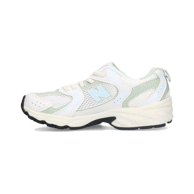 New Balance 530 Kids White Green Low Top Running Shoes Wear Resistant PZ530ZO