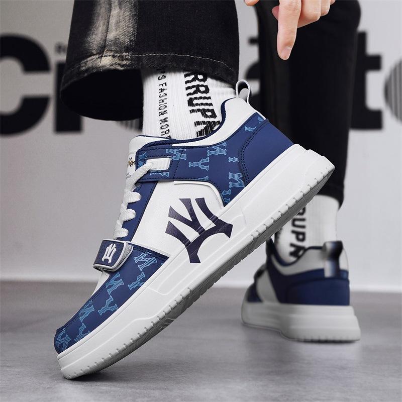 Гочао Мужская Обувь Повседневная Обувь на Толстой Подошве Кожаный Верх Буквенный Дышащая Спортивная Белая Обувь