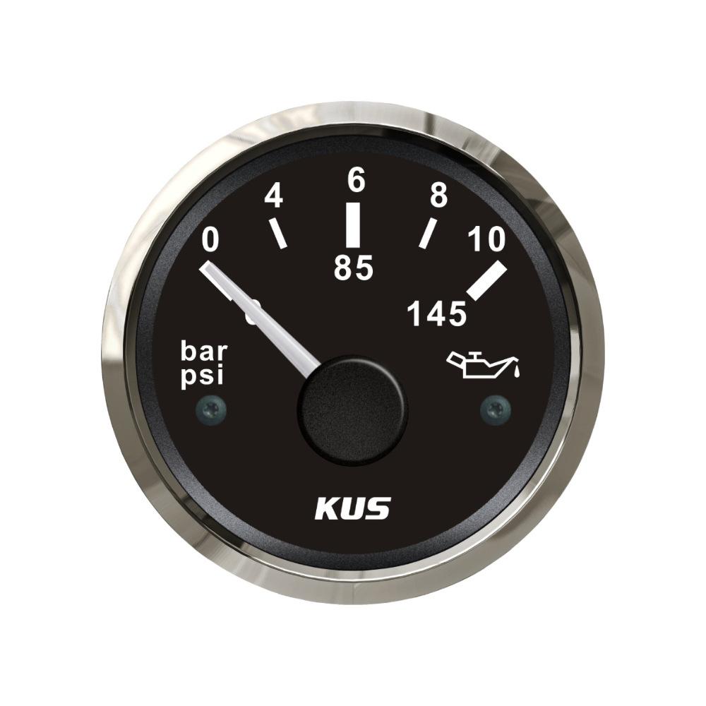 Instrument Car Oil Pressure Gauge 5bar 10bar 52mm Ship Car RV Universal Model with Night Light
