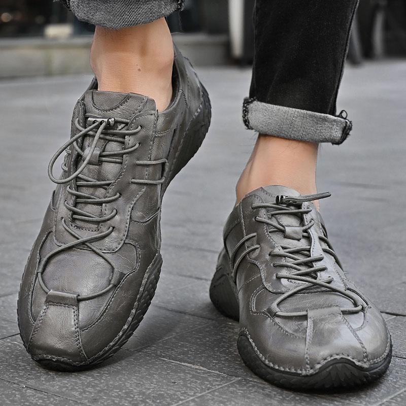 Модная обувь Мужская кожаная обувь высокого качества ручной работы из кожи Мужская обувь на шнуровке Удобная повседневная обувь Мокасины Мужские Zapato De Hombre