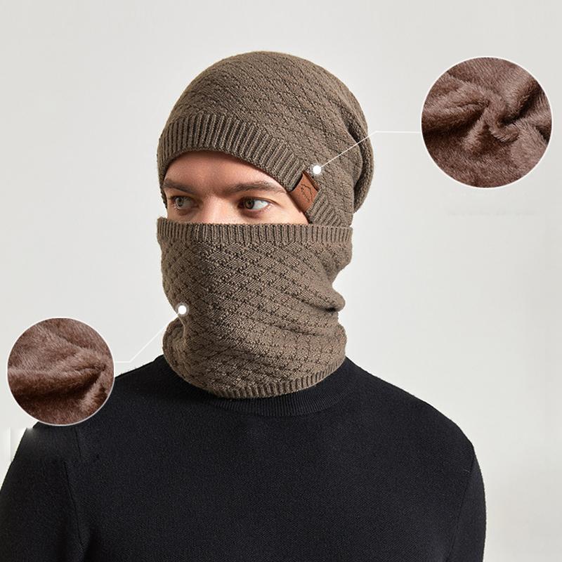 Зимняя уличная теплая шапка, женский шарф, мужская бархатная теплая защита ушей, вязаная шерстяная шапка с рукавами, шапки Skullies Beanies