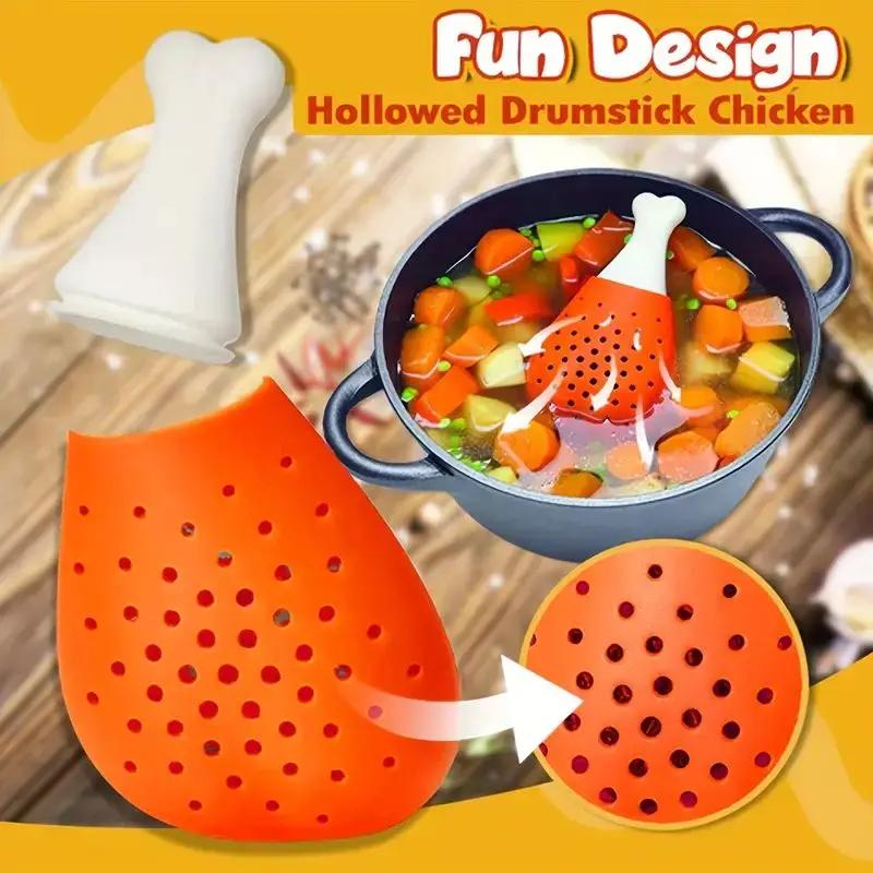 1 шт. Креативный фильтр для специй в форме куриной ножки, кастрюля для тушеного супа, силиконовый пакет для приправ, фильтр для специй для супа