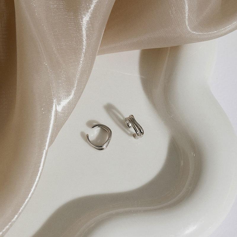 Двухслойные геометрические клипсы для ушей, маленькие и холодные, стильный дизайн, ощущение индивидуальности без сережек для прокалывания ушей для женщин