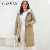 New Women's Jacket Spring 2022 High-Quality Zipper Long Trench Hooded Outwear Brand Fashion Parkas Coat for Women 8288