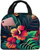 Hawaiian Pattern Flower Portable Lunch Bag Insulated Cooler Tote Box for Travel Picnic Work One Size for Men Women