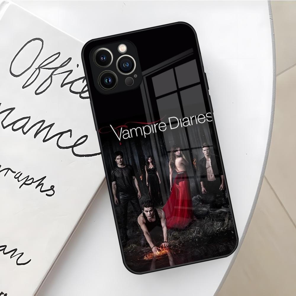 Чехол для телефона Дневники вампира для Iphone 16 15 14 12 11 13 Pro Max Mini X Xr Xs Se 8 Puls стекло