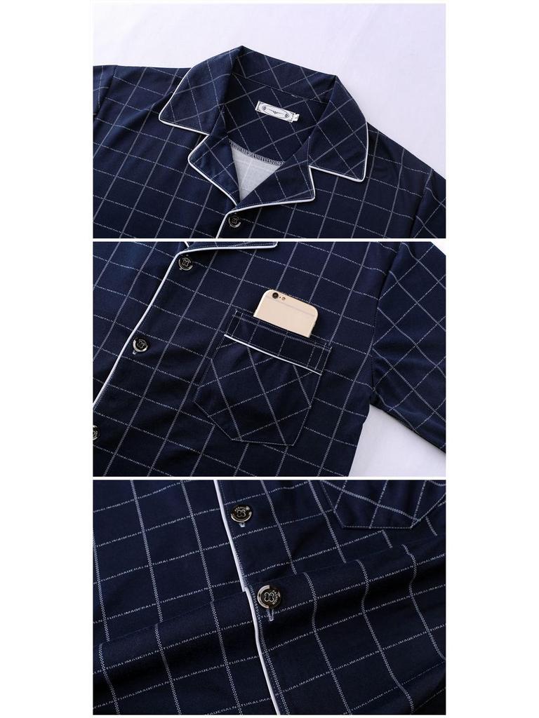 100% высококачественная мужская пижама - с длинным рукавом, повседневная коллекция весна/осень 2023 для молодежи и людей среднего возраста