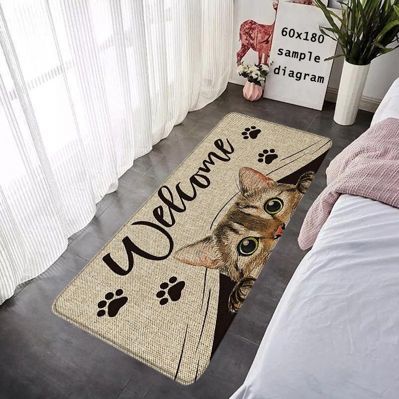 Doormat German Shepherd DogFlannel Floor Mat  Cute Dogs Cats Indoor Foot Rug Fluffy Bedside Mats Corridor Carpet Balcony Decor