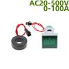 22MM 0-100A Digital Ammeter Current Meter/Voltage Meters Indicator Led Lamp Square Signal Light AC20-500V