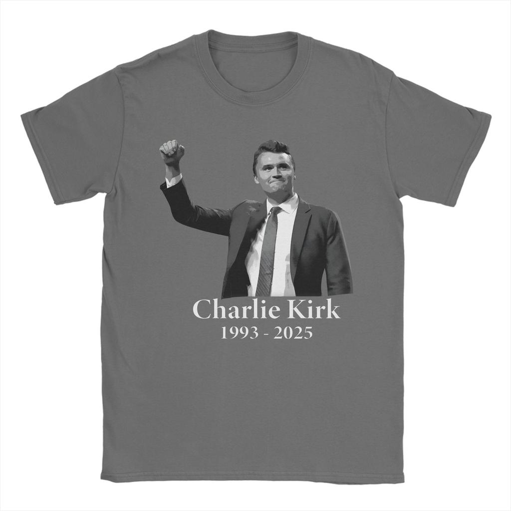 Мужская футболка REST IN PEACE Charlie Kirk 1993-2025 Футболки Новинка Пляжная футболка Y2K Повседневная Повседневная Топы из чистого хлопка Большие размеры