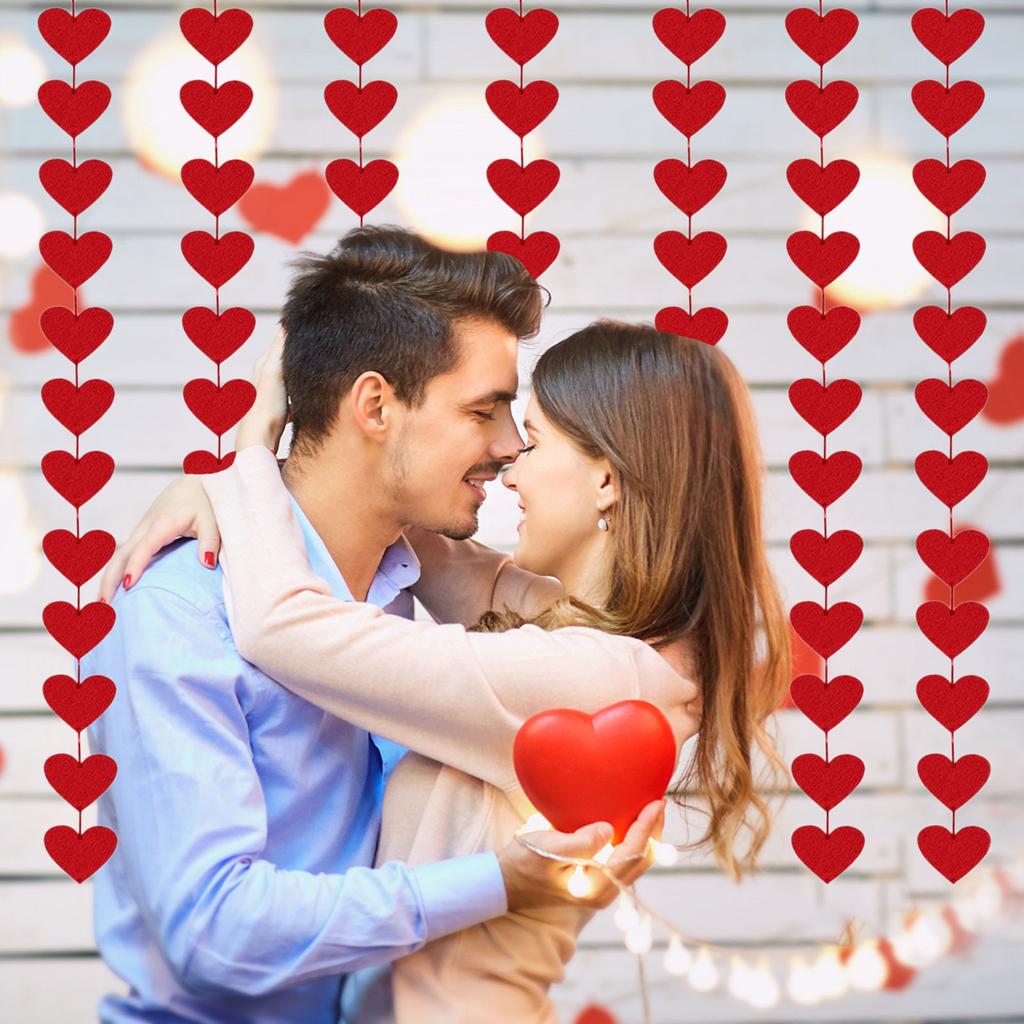 Heart Banner For Mother's Day Valentine's Day Decor, 72Pack No DIY, Heart Garland