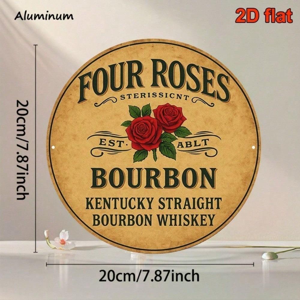 Винтажная металлическая жестяная табличка с изображением виски Kentucky Bourbon 8x8, Ретро настенная декоративная табличка для домашнего бара, гаража, мужской комнаты, Рустикальное пабное искусство