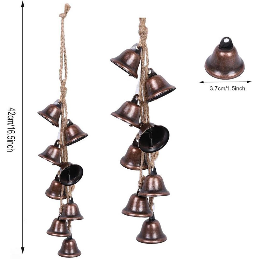Witch Bells For Protection Retro Decorative Bells Metal Wind Chimes Red Brown Witch Decor Vintage Bells For Homes Branches Doors