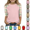 Tops For Youth Girls 4-16 Years Round Neck 3/4 Sleeves T-Shirts Trendy Tops Outfit Tees
