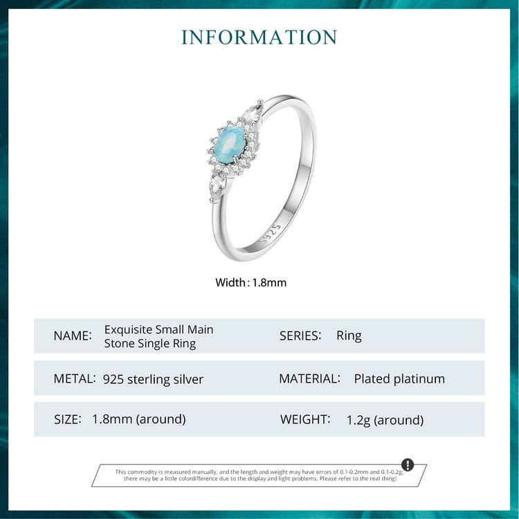 BAMOER стерлингового серебра 925 пробы изысканный синий нано-опал основной камень кольцо с одним отверстием штабелируемые кольца вечерние ювелирные изделия подарок