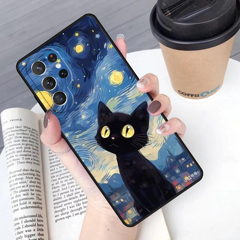 Черный кот Чехол для телефона Cover Для Samsung Galaxy S24 S25 Ultra S21 S22 Ultra S10E Note 10 Plus Note 20 FE S23