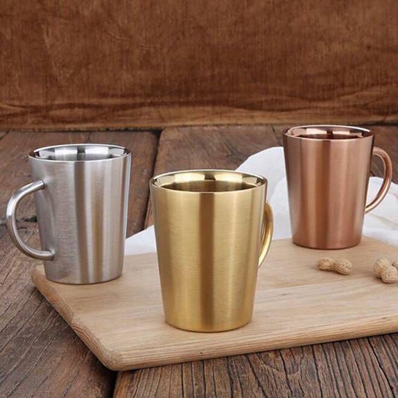 Double Wall Coffee Mug Water Milk Tea Cup Beer Drinking Mug Heat-resistant Coffee Cup