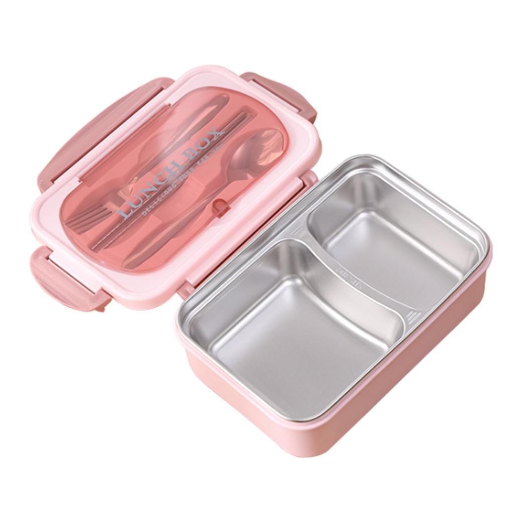 Portable Lunch Box 304 Stainless Steel Leakproof Microwave Heating Divided Food Containers with