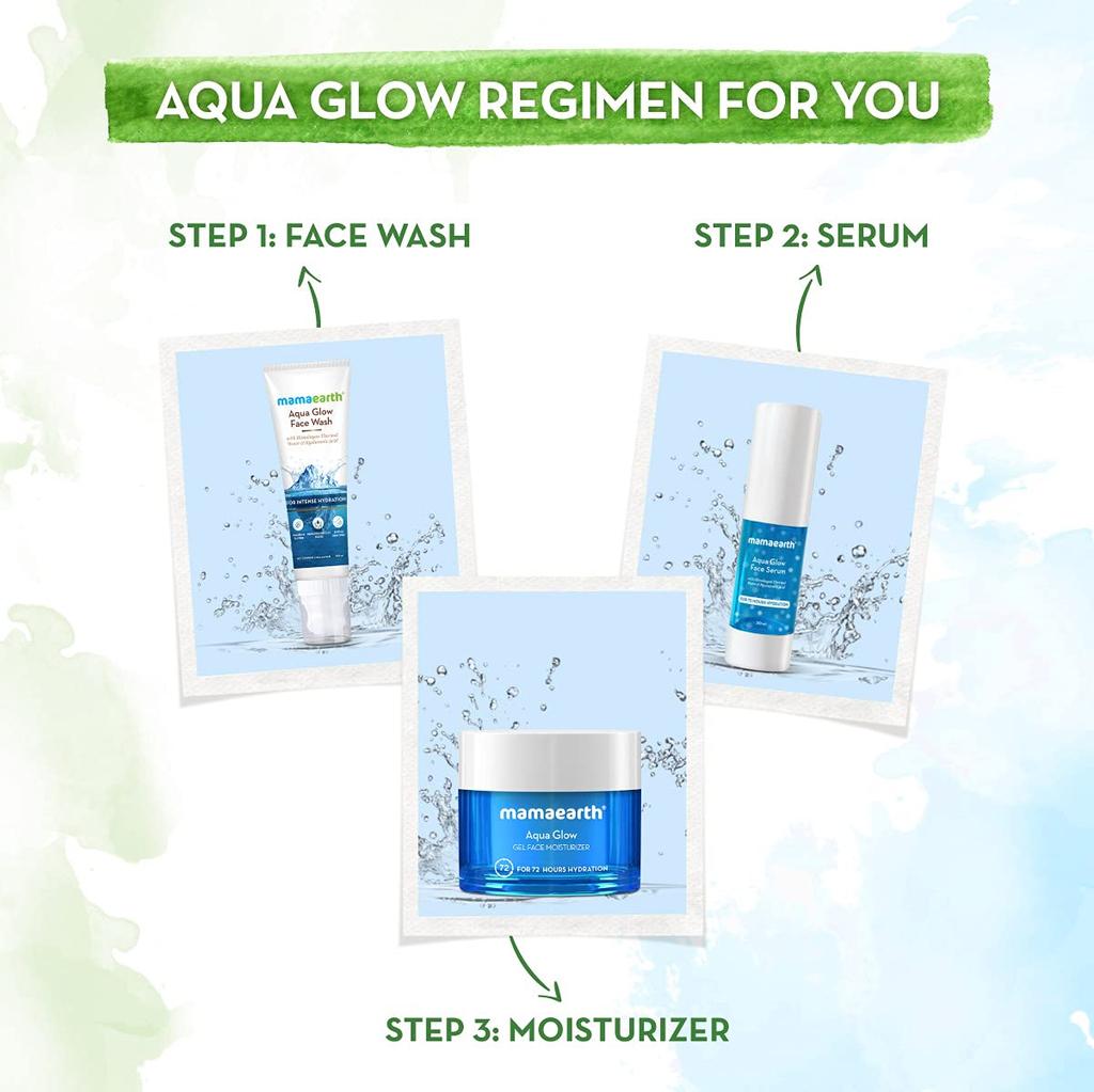 Mamaearth Увлажняющий гель для лица Aqua Glow 100 мл с гиалуроновой кислотой для увлажнения на 72 часа – Легкая нелипкая формула