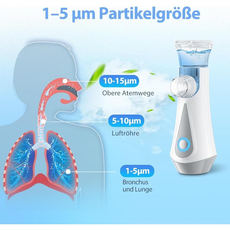 Ультратихий ингалятор для взрослых, детей, размер частиц 1-5 мкм, регулируемое распыление, перезаряжаемый ингалятор