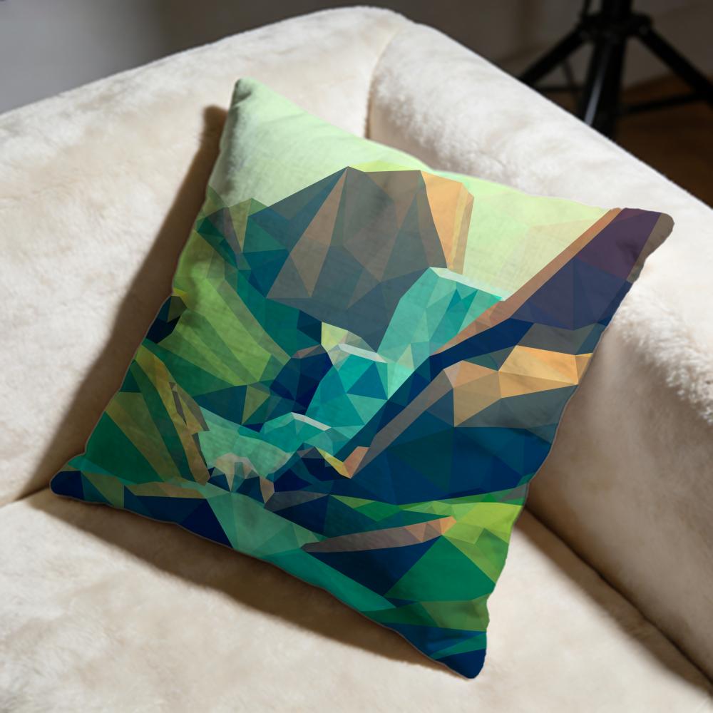 Geometric Landscape Cushion Cover Soft Decorative Pillow Case Suitable for Bedroom Sofa Car Travel Use