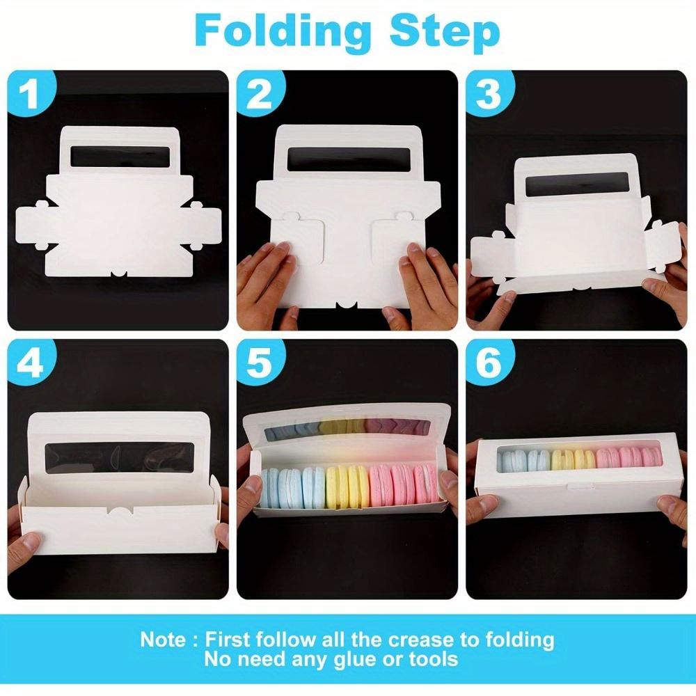 25pcs Gift Boxes with Clear Window Treat Boxes Macaron Pastry Bakery Packaging Container for 6 Bakery Cocoa Truffle Dessert Wedding Gift Wrap Box