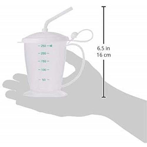 Komori Resin Cup, Stable, Non-Topple Cup with Straw, White, 300ml, Made in Japan, 8-4235-01