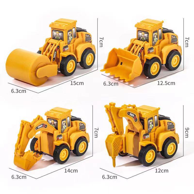 Cross-Border Children's Press-Type Engineering Vehicle Toy Excavator