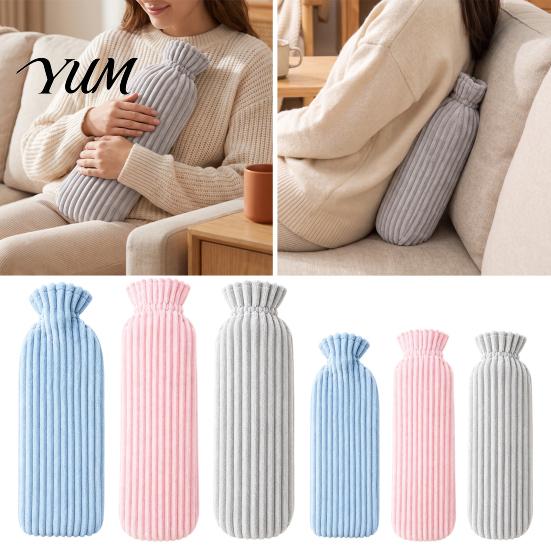 Explosion Proof Water Warmer 500/1000ML Long Hot Bottle with Plush Cover, Leak-Proof Lasting Bag, Menstrual Cramp Pain Relief Bag PVC
