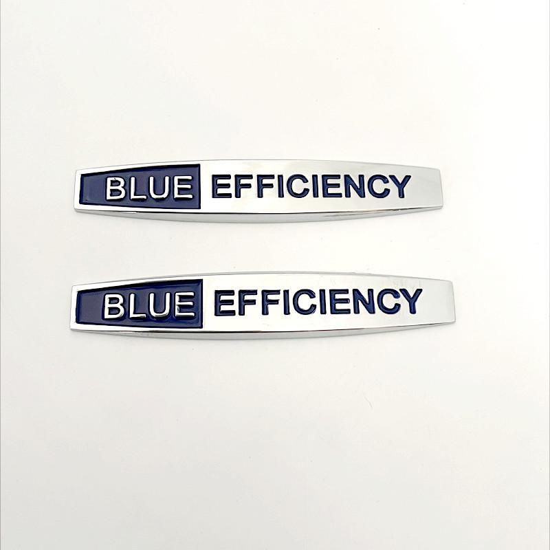 1Pair 3D Metal Car Front Side Fender Emblem Badge Decal Accessories For Blue Efficiency  W204 C200 E200 Elegance Sticker