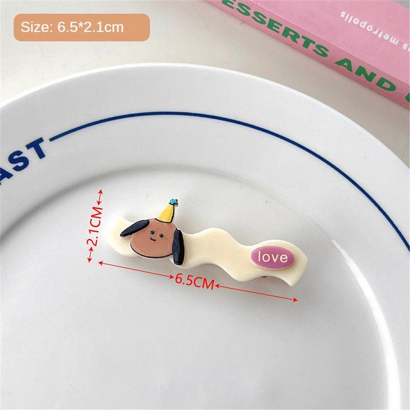 Cartoon Big Eyes Plush Ball Hairpins for Women Girls Funny Rainbow Color Ugly Doll Bangs Side Duck Bill Clips Barrettes Headwear
