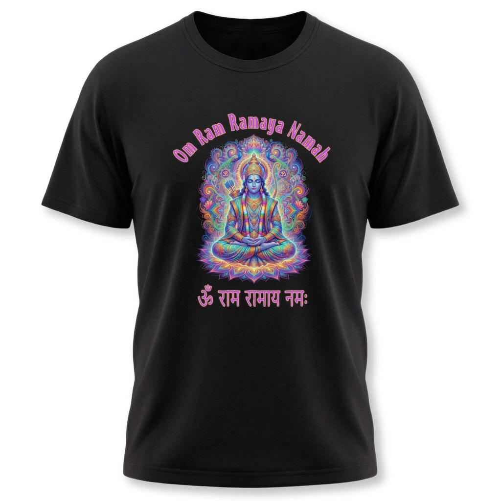 Lord Rama Om Ram Ramaya Namah Psychedelic Hindu Mantra Graphic T-Shirt Design