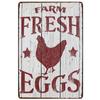 Mfoever Farm Fresh Eggs Metal Tinplate Sign Poster Chicken Egg Shabby Chic Tin Signs Metal Plate xcm