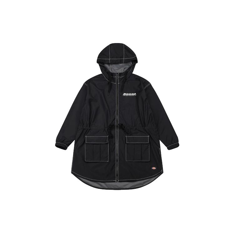Dickies Логотип Худи на молнии Винтажная куртка с длинным рукавом Женские куртки Черный DK008097BLK