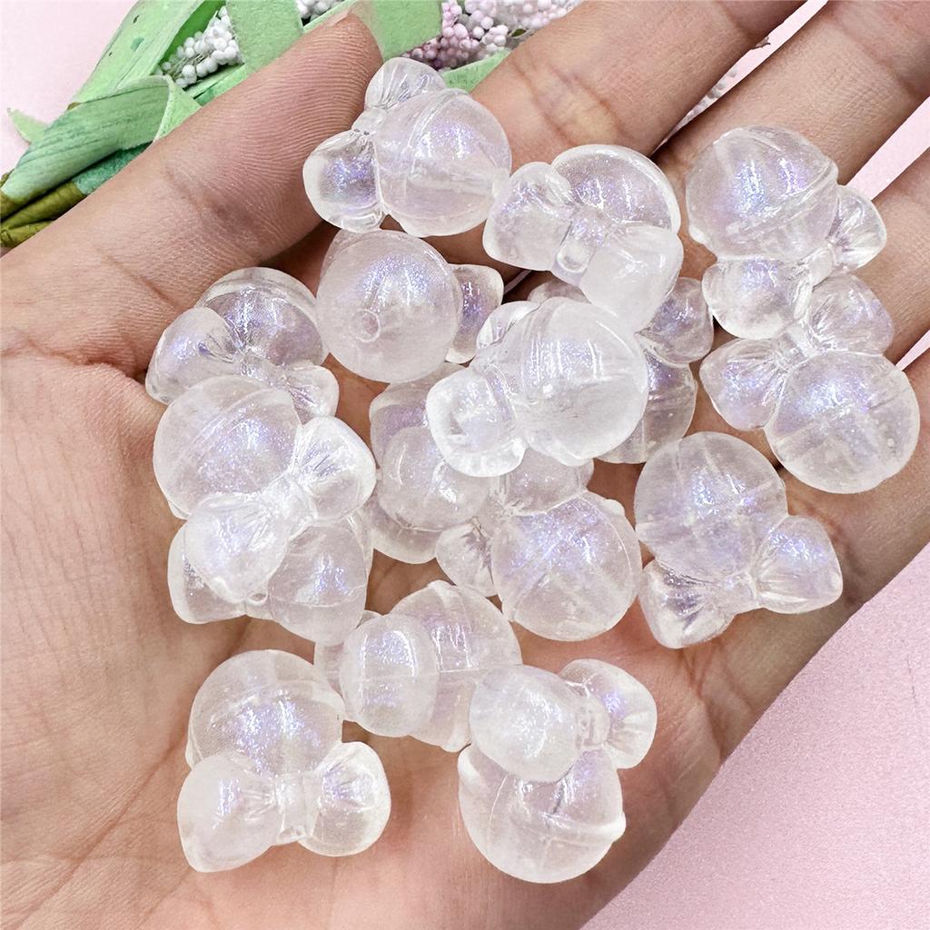 Люминесцентные подарочные бусины с отверстием, акрил 19,3 мм * 19 мм, 20 шт., голова мыши, аксессуары для бисера «сделай сам», блестящая пудра, аксессуары