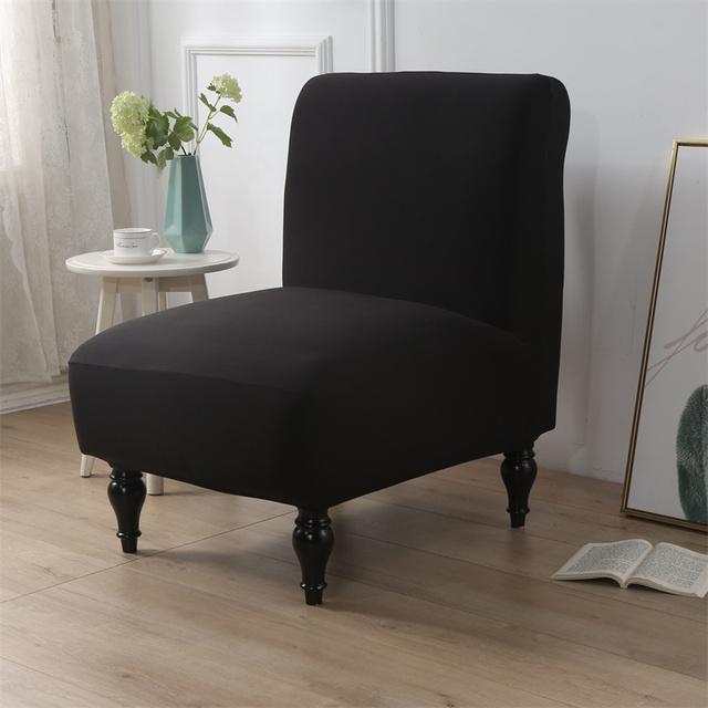 Solid Color Spandex Accent Armless Chair Cover Single Sofa Slipcovers Nordic Stretch Chairs Covers Elastic Couch Protector Cover
