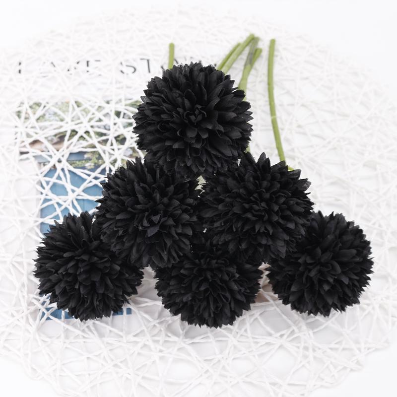3PCS Hydrangea Artificial Flowers Fake Dandelions Bouquet Wedding Decoration Home Room Decor DIY Pompon Bridal Accessories