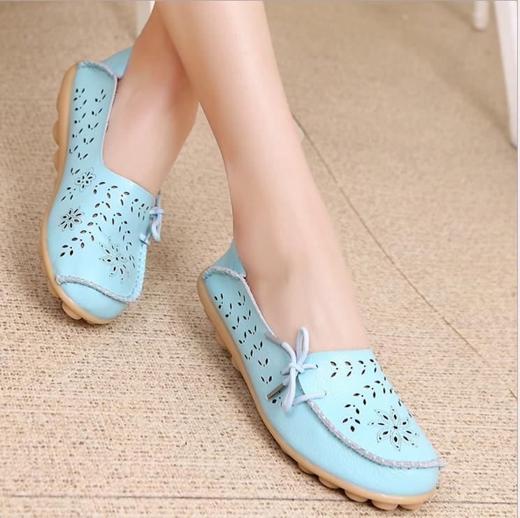 Женские туфли из искусственной кожи с перфорацией, с антискользящей подошвой