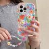 Браслет из бусин Цепочка Чехол для телефона Для iPhone 16 17 15 14 13 11 12 Pro Max Plus 3D Цветок Держатель Подставка Ремешок Чехол